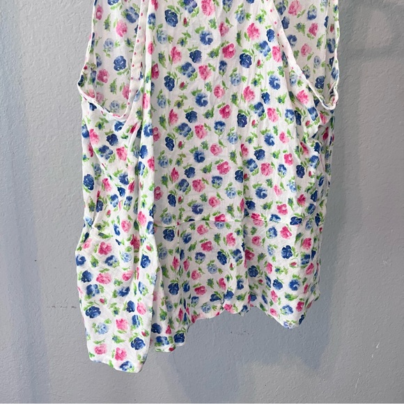 ABERCROMBIE & FITCH White Pink Blue Floral Tank Top Medium NWT - Picture 6 of 9